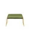 Pouf Lisa Lounge 2859 - Struttura in metallo Ottone Satinato OS e seduta in tessuto vellutato Verde Caldo.