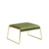Pouf Lisa Lounge 2859 - Struttura in metallo Ottone Satinato OS e seduta in tessuto vellutato Verde Caldo.