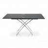 TAVOLO PIEGHEVOLE MAGIC J CB/5041-W -Struttura in metallo Cromato P77, Piano in impiallacciato Grafite P173 (Tavolo Aperto)