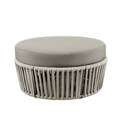 Pouf Desiree Rope di Vermobil - Corda Fango, Tessuto Grigio