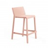 Sgabello Trill Stool - Altezza della seduta 65 cm, in polipropilene nel colore Rosa Bouquet.