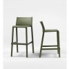 Sgabello Trill Stool - Altezza della seduta 76 cm e 65 cm, in polipropilene nel colore Agave.