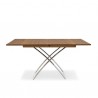 TAVOLO PIEGHEVOLE MAGIC J CB/5041-W - Struttura in metallo Cromato P77, Piano in impiallacciato Noce P201 (Tavolo Aperto)