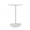 TAVOLINO FISSO ISLANDS CB/5061-A - Colonna in metallo e Piano in legno Bianco Ottico Opaco P92. Altezza 55 cm