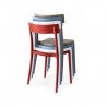 SEDIA ARGO CB/1523  - In polipropilene ni colori: Rosso, Bianco, Sky Blue e Nocciola. Impilate una sull'altra.