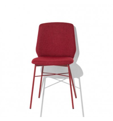 Sedia Sibilla Soft CB/1959-A Connubia - Struttura Rosso Ossido Opaco e Seduta Bordeaux
