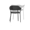 Poltroncina Signorina CB/2111 Connubia - Struttura Nero Opaco e Seduta Cenere
