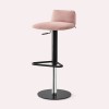 Sgabello Riley Soft CB/2109-A - Struttura in metallo Nero Opaco P15 e seduta in tessuto Cros Rosa SLE.