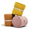 Pouf Pof CB/5207 Connubia - Rivestito in tessuto Cros nei colori Limone, Zafferano e Rosa.