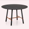 Tavolo Yo! rotondo CB/4805-FD Connubia - Struttura e Piano in legno  GrafiteP132, Crociera Zafferano Opaco P7L.