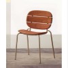 Sedia Si-Si Wood 2510 Scab Design - Struttura Tortora e Seduta Mogano Sapelli