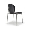 Sedia Finn Metal Wood 2897 Scab Design - Struttura Nichel Matt, Seduta Frassino Tinto Nero 
