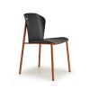 Sedia Finn Metal Wood 2897 Scab Design - Struttura Terracotta, Seduta Frassino Tinto Nero 