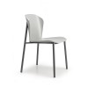 Sedia Finn Metal Wood 2897 Scab Design - Struttura Nichel Nero Matt, Seduta faggio laccato Grigio Opaco