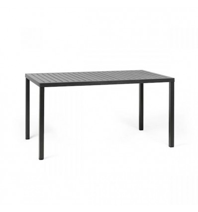 Tavolo Cube Rettangolare - Gambe in alluminio e piano in polipropilene Antracite da 140 x 80.