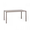 Tavolo Cube Rettangolare - Gambe in alluminio e piano in polipropilene Tortora da 140 x 80.