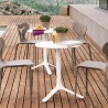 TAVOLINO AREA T CB/4067-A D60 - Tavolo Bianco Ottico Opaco P94, Sedia Area 51 Tortora P900