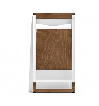 SEDIA PIEGHEVOLE SKIP CB/207 - Struttura alluminio satinato e noce, sedile noce P201