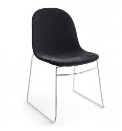 Sedia Academy Tessuto CB/1696 Connubia - Struttura Cromato e Seduta Grigio