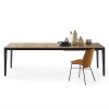 Tavolo Pentagon CB/4797-160 - Struttura metallo Nero Opaco P15 e piano in legno nobilitato Rovere Tabacco P47W.