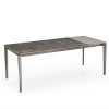 Tavolo Pentagon CB/4797-160 allungabile - Struttura in metallo Tortora Opaco P176 e piano in ceramica Piombo P321.