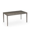Tavolo Pentagon CB/4797-160 allungabile - Struttura in metallo Tortora Opaco P176 e piano in ceramica Piombo P321.