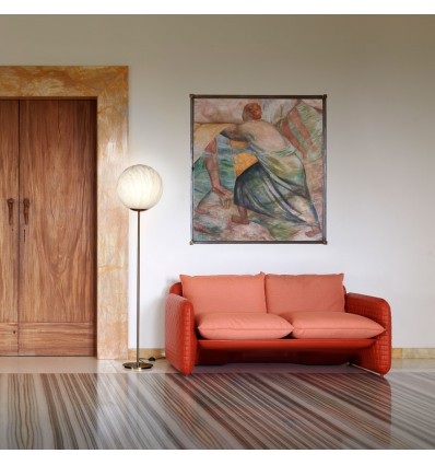 Divano Mara Slide - Struttura Pelle Sella seduta Arancione