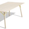 Tavolo rettangolare Tria CB/4807-FR - Struttura e Piano in Faggio Sbiancato P02, angolari in metallo Giallo Limone P9L.
