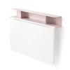Tavolo Quadro con mensola CB/08-A Connubia - Piano pieghevole in Bianco Ottico Opaco P94 e mensola in Cipria Opaco P2L.