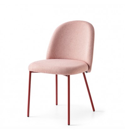 Sedia Tuka CB/1993 Connubia - Struttura Rosso Ossido Opaco P3L e Seduta in tessuto Cros Rosa SLE.