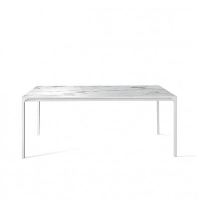 Tavolo Zen Bonaldo- Struttura Bianco opaco e Piano in ceramica Calacatta