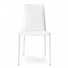 SEDIA BOHEME CB/1257 - In metallo Bianco Ottico Opaco P94, seduta e schienale in rigenerato di cuoio Bianco 474.