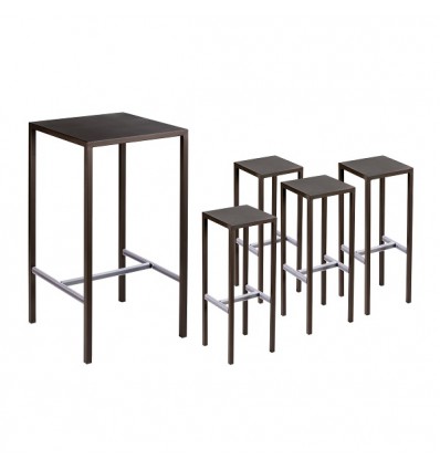 Set Tavolo Seaside e 4 Sgabelli Seaside Vermobil. - Colore Bronzo