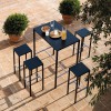 Set Tavolo Seaside e 4 Sgabelli Seaside Vermobil. - Colore Nero