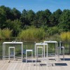 Set Tavolo Seaside e 4 Sgabelli Seaside Vermobil. - Colore Bianco Goffrato