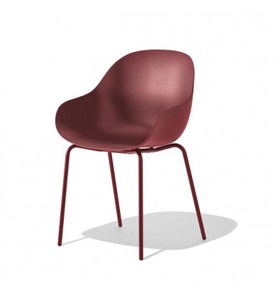 Sedia a poltroncina Academy CB/2137 Connubia - Struttura Rosso ossido opaco e Seduta Rosso opaco