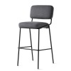 Sgabello Sixty CB/2139 Connubia - Struttura Nero opaco e Seduta Tessuto Cros Nero