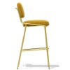 Sgabello Sixty CB/2139 Connubia - StrutturaOttone Verniciato e Seduta Tessuto Cros Limone